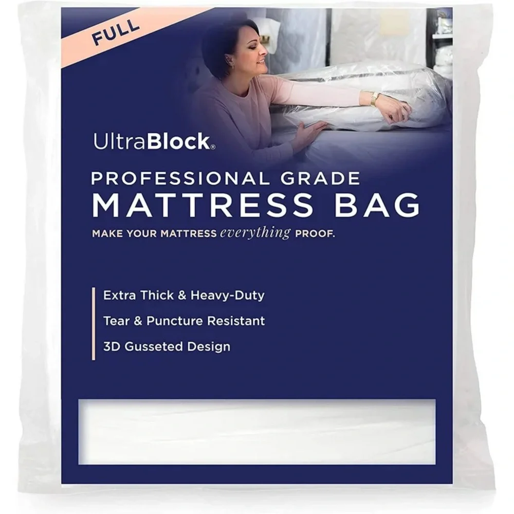 UltraBlock Mattress Bag: Heavy Duty Puncture Resistant Bag (Size Full, Unopened)